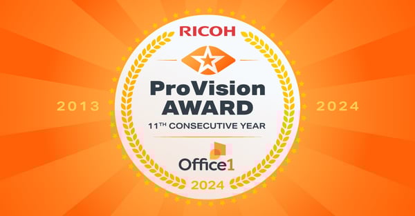Office1’s 11th Consecutive Ricoh ProVision Award