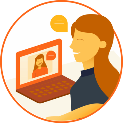 woman using VoIP communication to video call friend 
