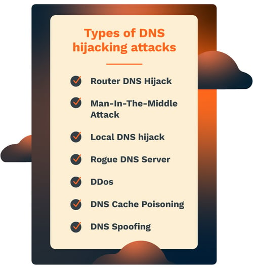 Types of DNS hijacking attacks