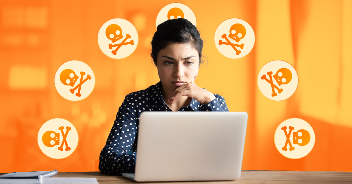 Illustration of AI-related cybersecurity threats including phishing, data leakage, and adversarial attacks