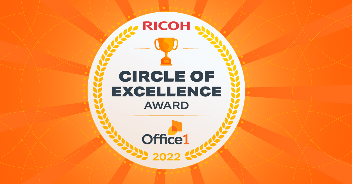 Office1 Receives Ricoh Circle of Excellence for the Eighth Straight Year!